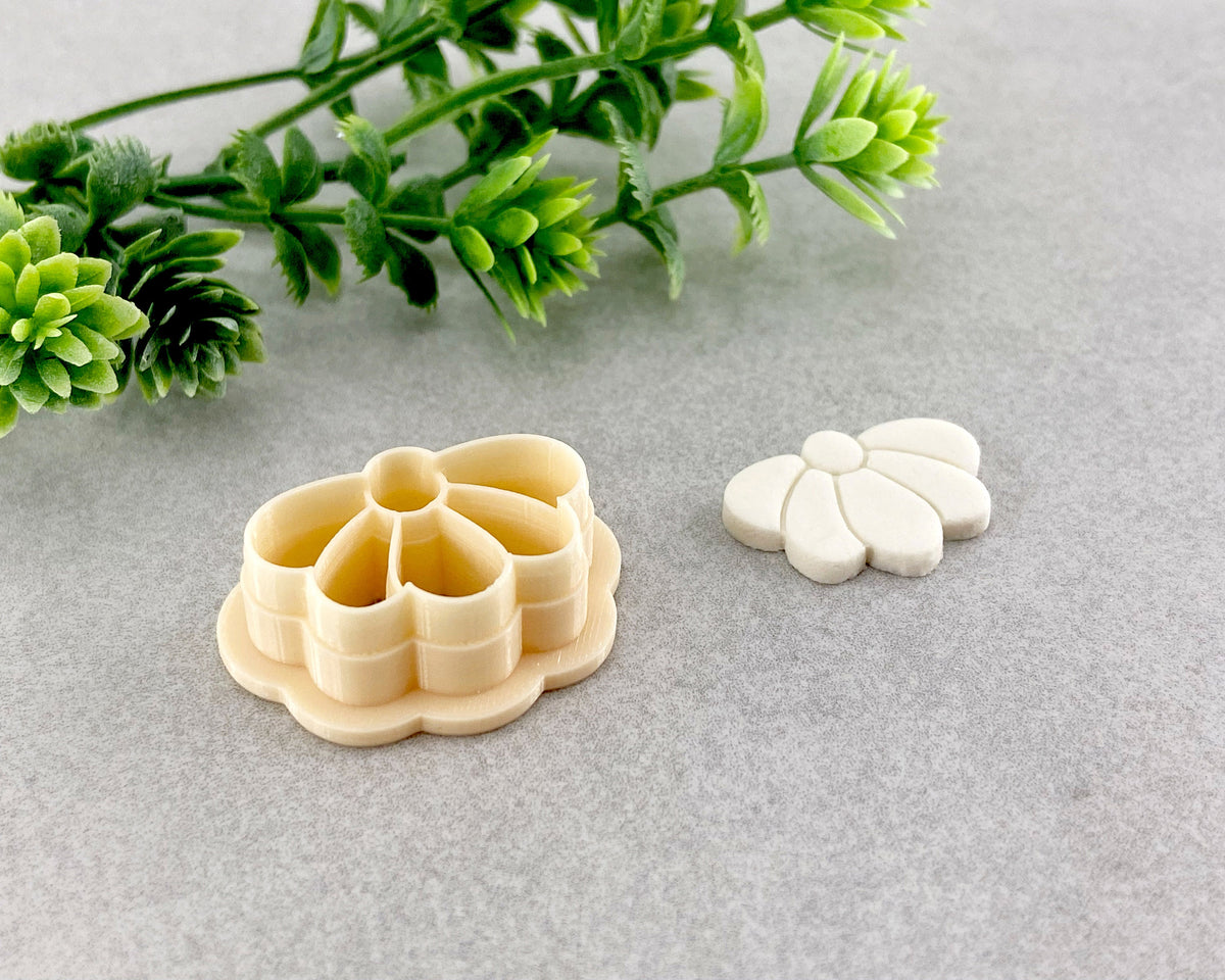 Half Flower Spring Clay Cutter - BabylonCutters