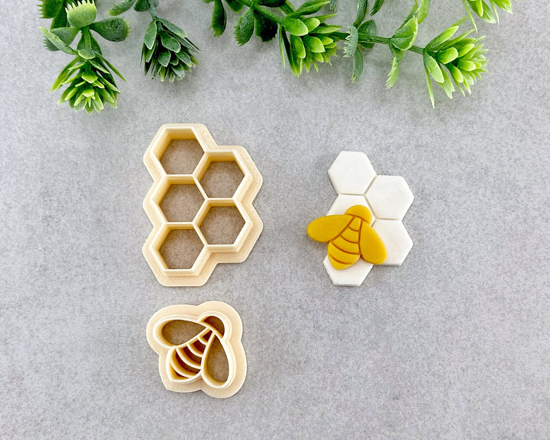 Bee and Honeycomb Spring Clay Cutter Set of 2 - BabylonCutters