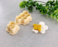 Bee and Honeycomb Spring Clay Cutter Set of 2 - BabylonCutters