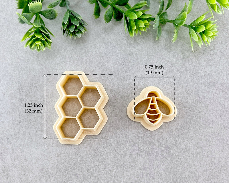 Bee and Honeycomb Spring Clay Cutter Set of 2 - BabylonCutters