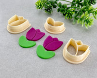 Tulip and Leaf Spring Clay Cutter Set of 3 - BabylonCutters