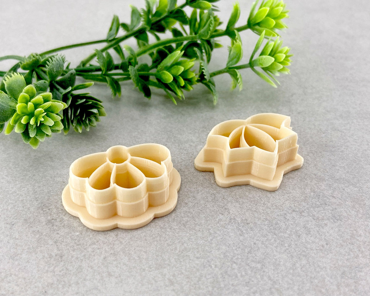 Half Flowers Spring Clay Cutter Set of 2 - BabylonCutters