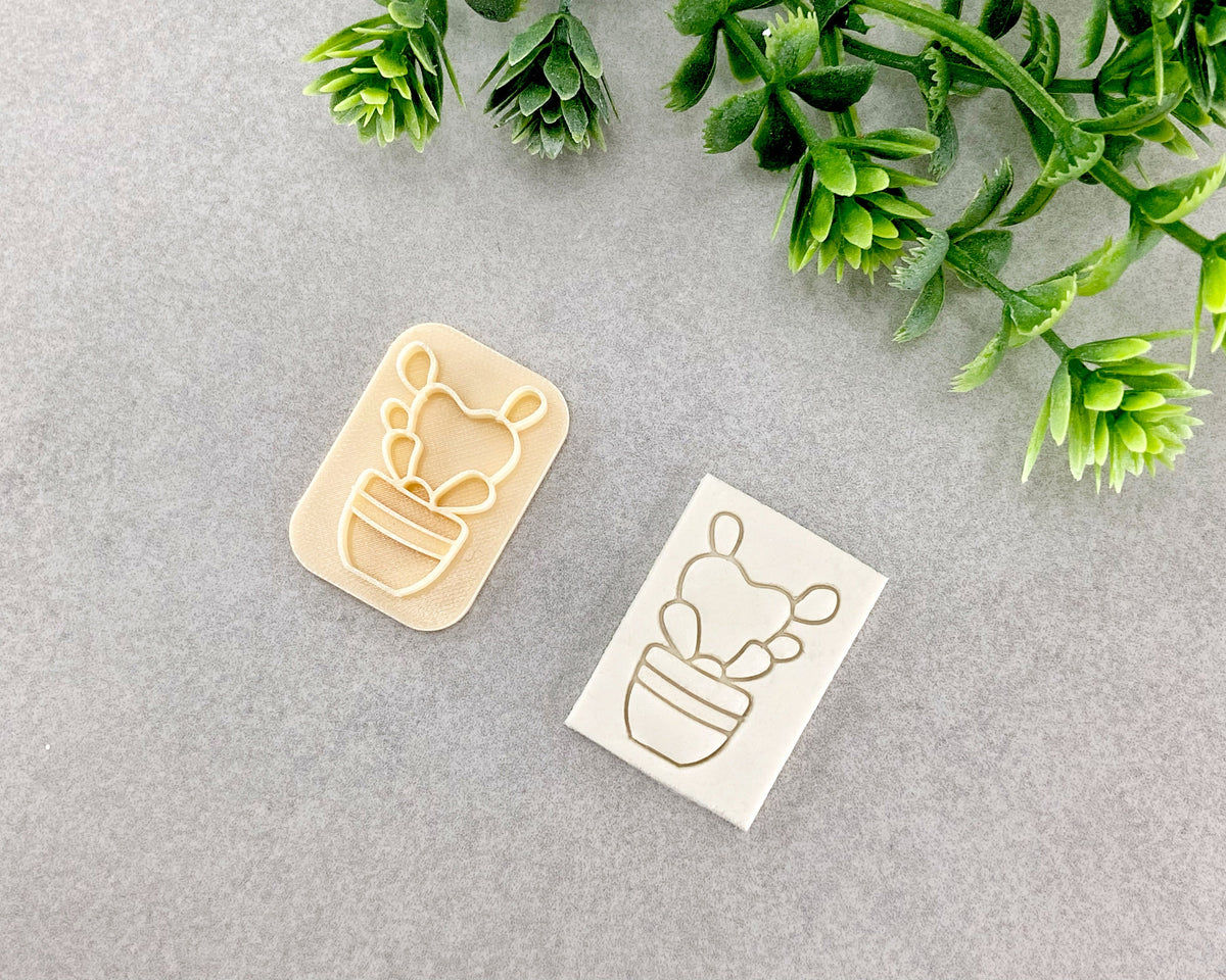 Boho Cactus Plant Clay Stamp - BabylonCutters