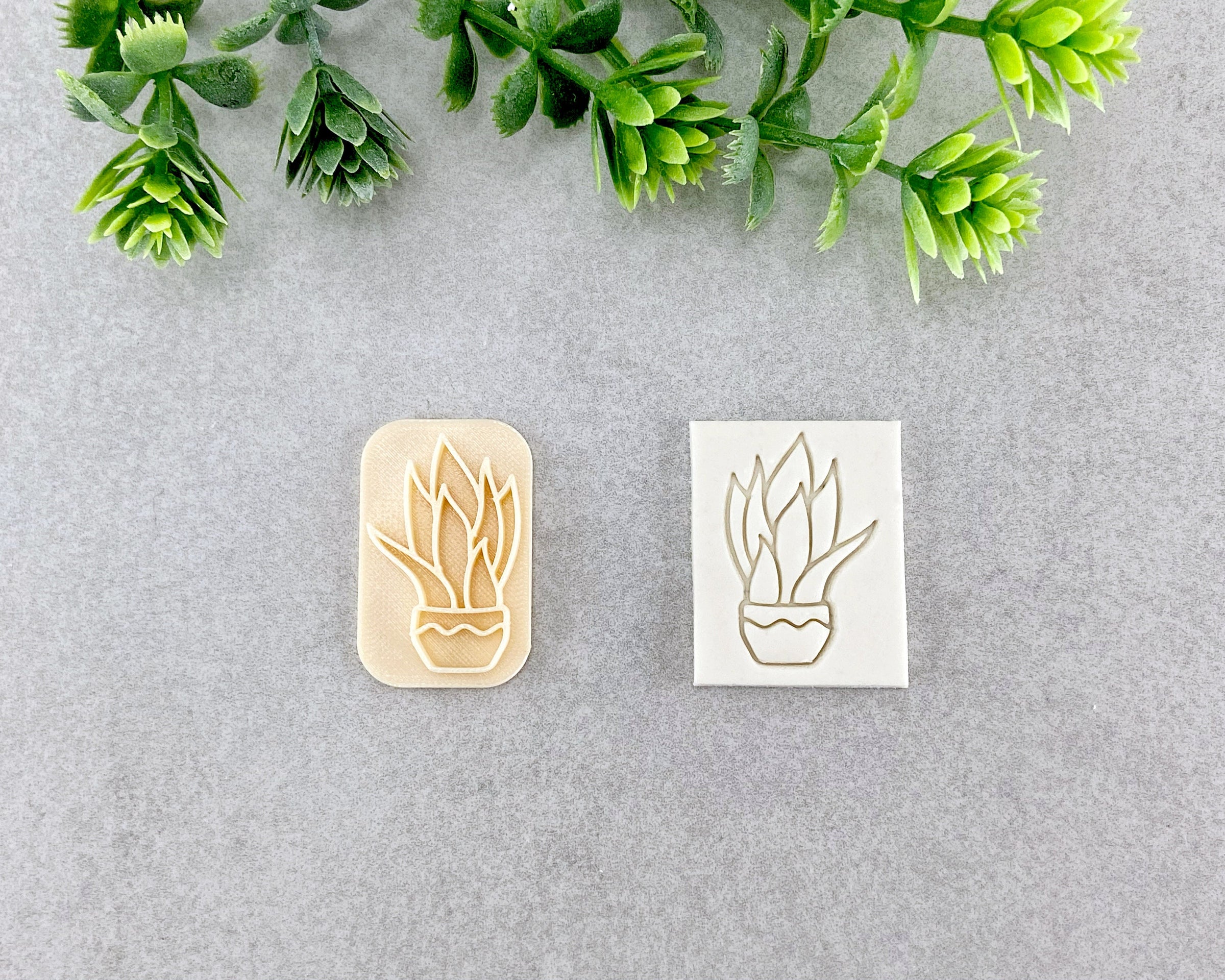 succulent stamp Succulent Plant Clay Stamp 1.25 inch (32mm)