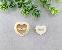 Mom Candy Hearts Mother's Day Clay Cutter - BabylonCutters