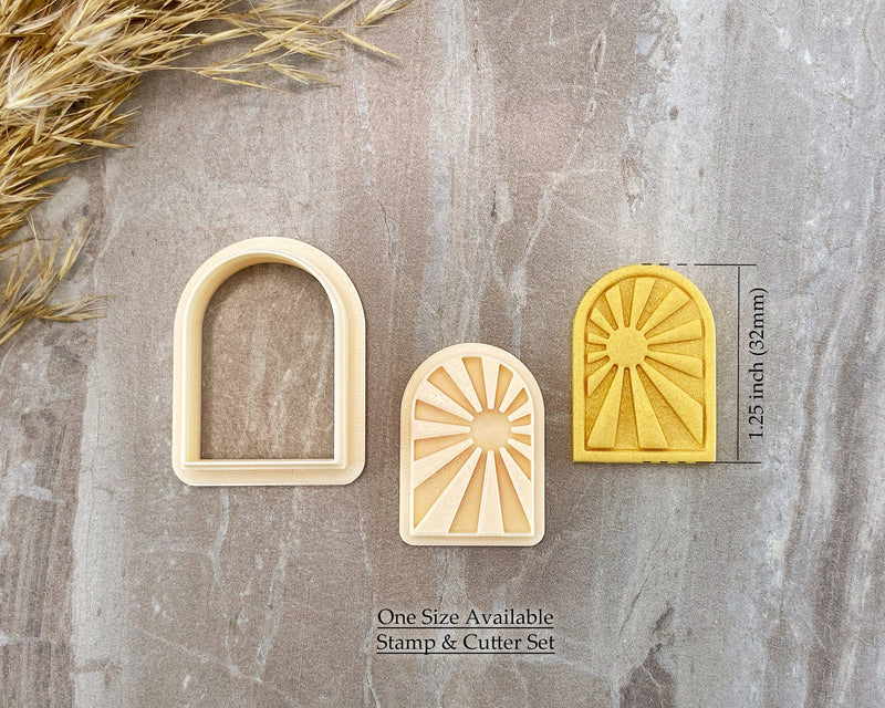 Japanese Sun Rays Clay Cutter & Stamp Set - BabylonCutters