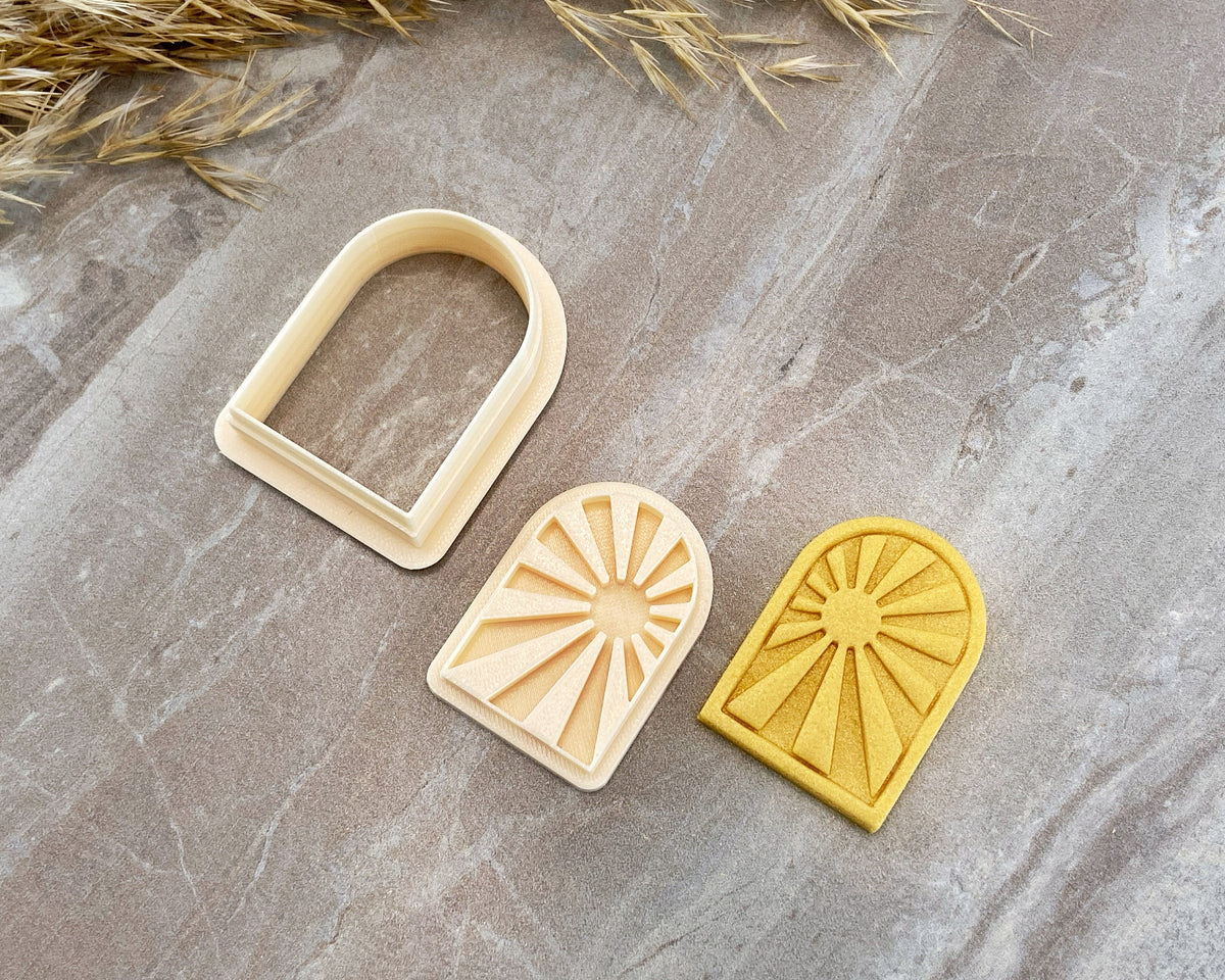 Japanese Sun Rays Clay Cutter & Stamp Set - BabylonCutters