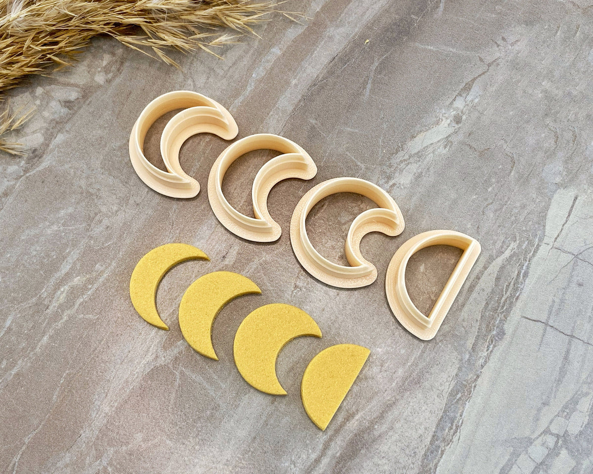 Moon Phases Crescent & Half Moon Clay Cutter - BabylonCutters
