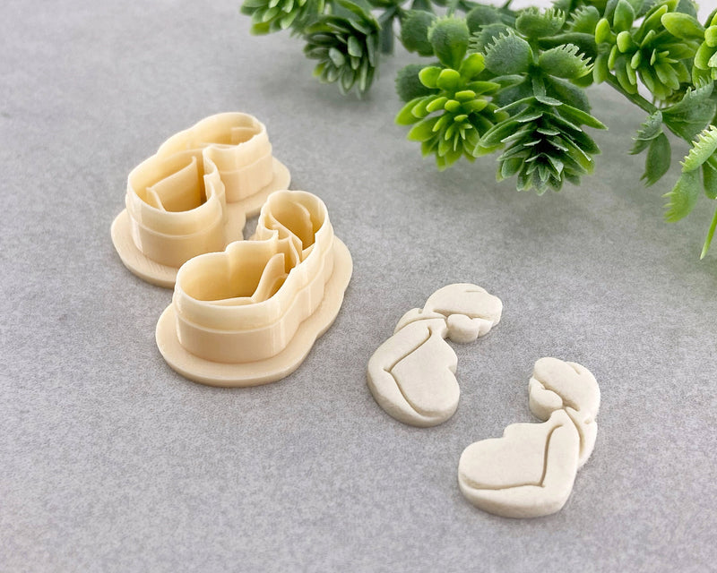 Pregnant Woman Mother's Day Clay Cutter Set of 2 - BabylonCutters