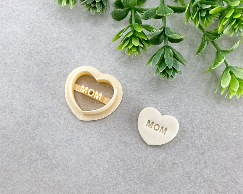 Mom Candy Hearts Mother's Day Clay Cutter - BabylonCutters