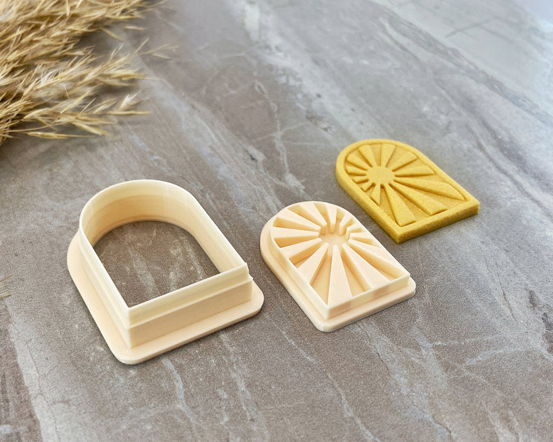 Japanese Sun Rays Clay Cutter & Stamp Set - BabylonCutters