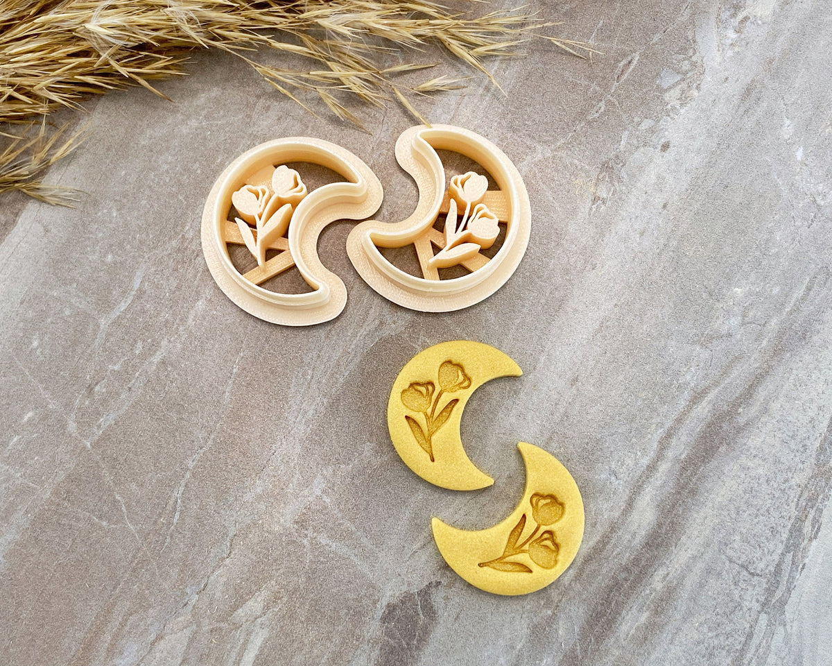 Tulip Moons Embossing Clay Cutter Set of 2 - BabylonCutters