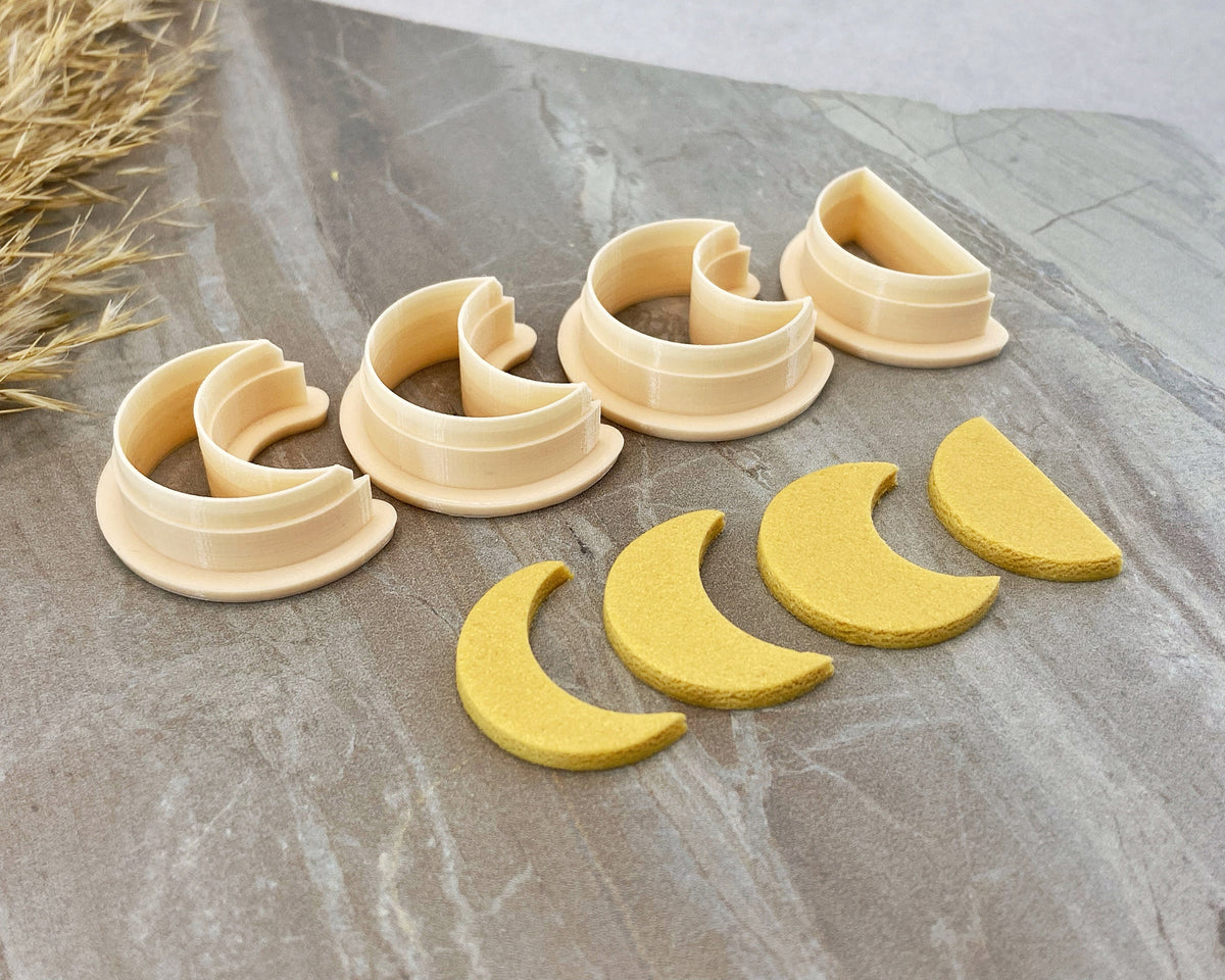 Moon Phases Crescent & Half Moon Clay Cutter - BabylonCutters